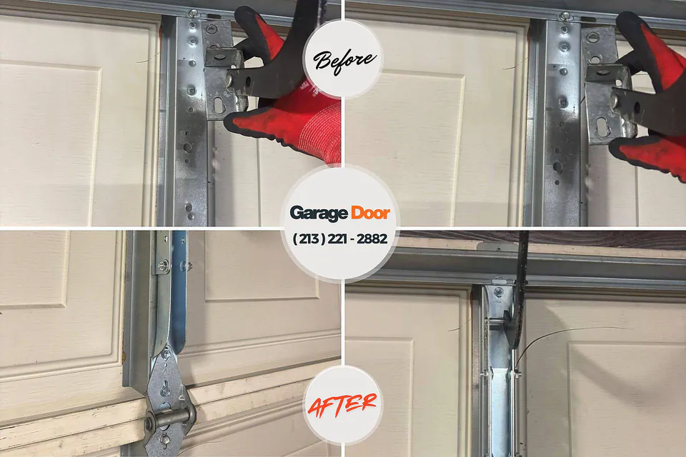 Before and after: garage door repair Kensett, AR